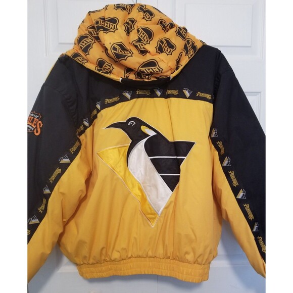 Pittsburgh Penguins Puffer Jacket Hooded NHL Pro Player Size XXL Prince of Wales - Picture 6 of 9